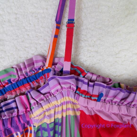 Eloqui Shift Dress Smocked Bodice Empire Gathered Color Block Midi plus size 20‎ - Picture 12 of 14